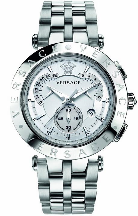 Versace QUARTZ V-Race Stainless Steel White Dial Chronograph watch 23C99D002 S009 - Click Image to Close